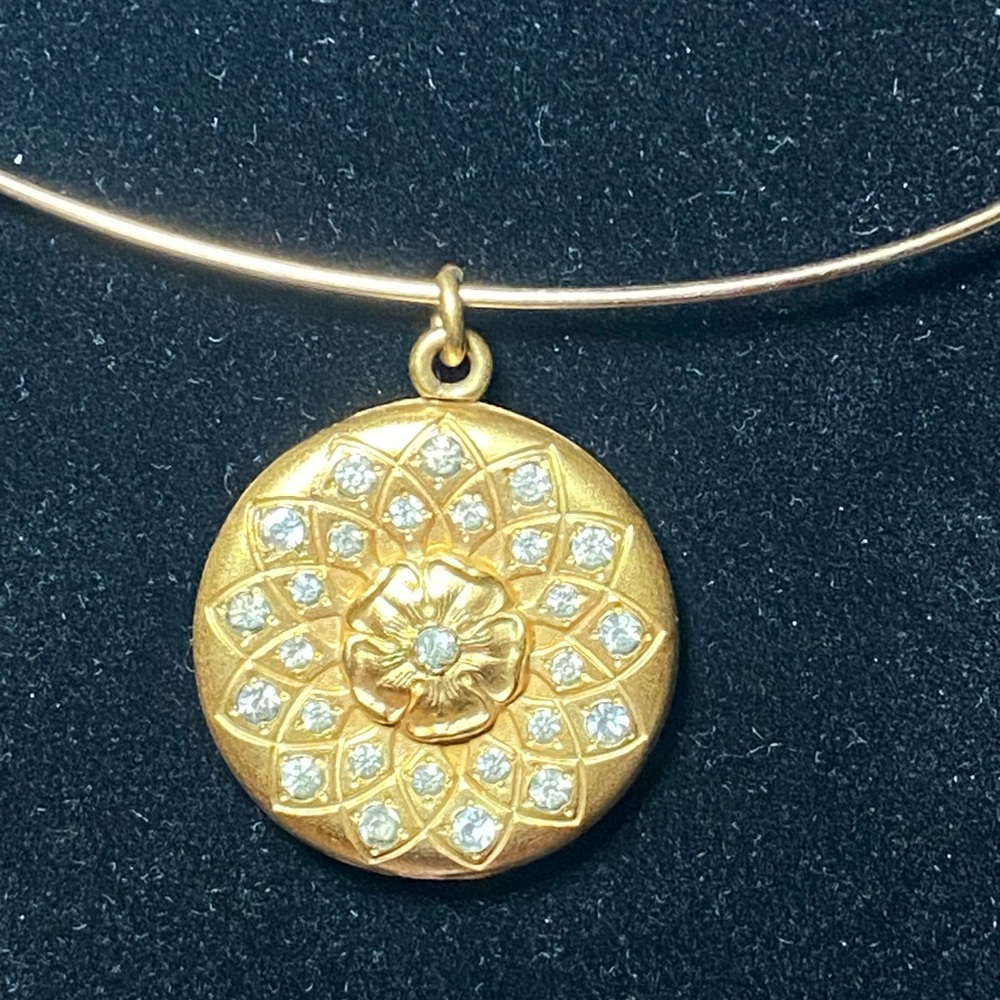 Mid-Century Gold Filled Floral Locket Pendant